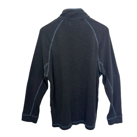 Carbon2Cobalt Grey Thermal Waffle Knit Quarter Zip Pullover, M - Picture 3 of 8
